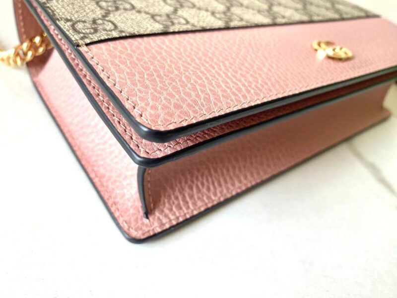 Replica Gucci GG Marmont Chain Bag Pink - top-tier luxury replica shoulder bag