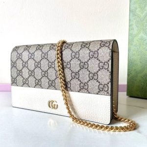 Replica Gucci GG Marmont Chain Bag White - elite superclone designer purse