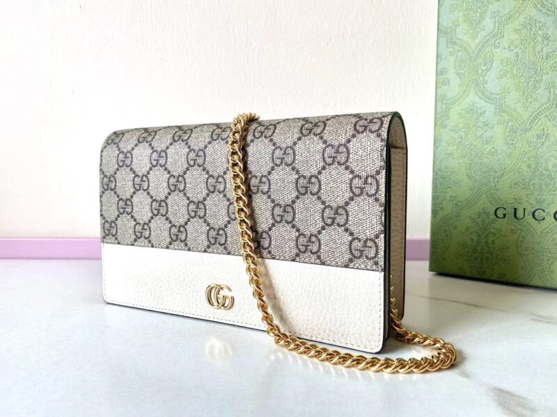 Replica Gucci GG Marmont Chain Bag White - elite superclone designer purse