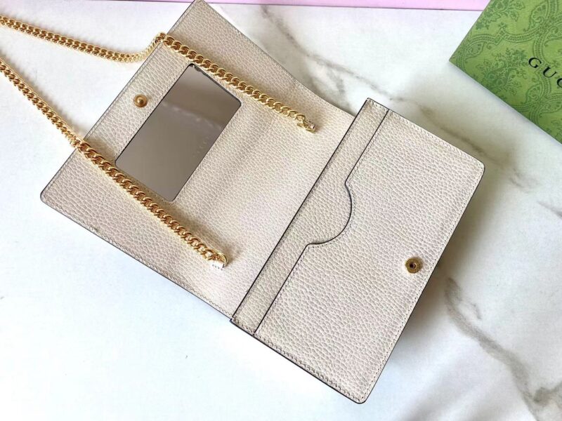 Replica Gucci GG Marmont Chain Bag White - high-end fake designer purse