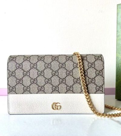 Replica Gucci GG Marmont Chain Bag White - elite superclone designer purse