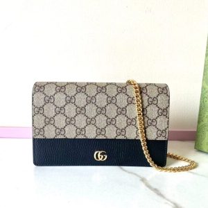 Replica Gucci GG Marmont Chain Bag Black - elite superclone designer purse