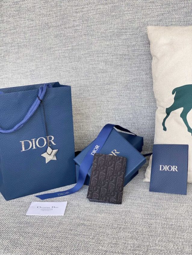 Replica Dior Bi Fold Card Holder Black - near-authentic luxury replica handbag