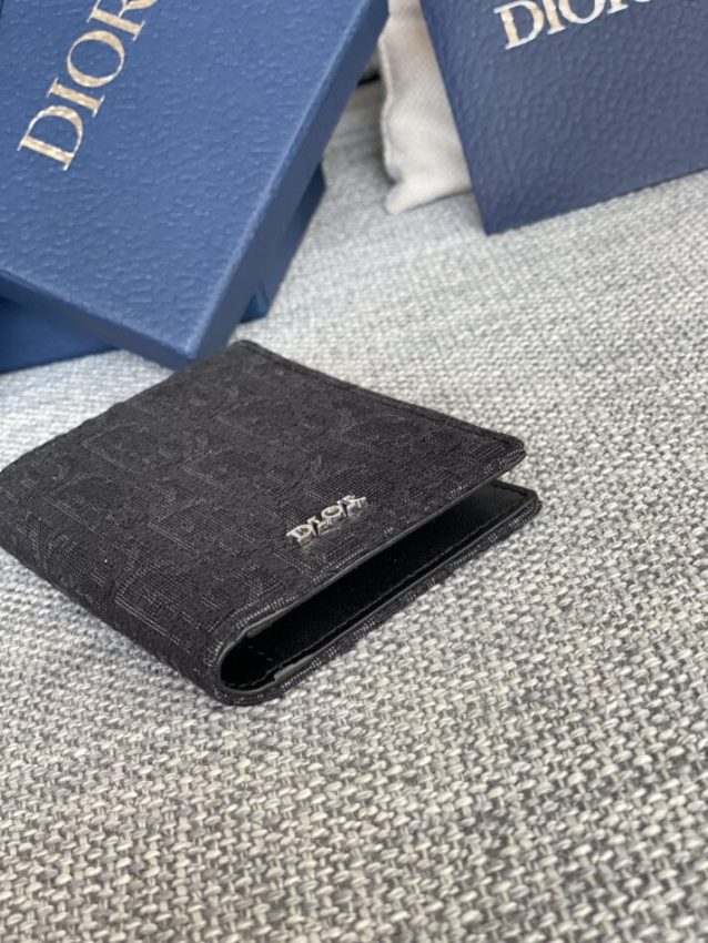 Replica Dior Bi Fold Card Holder Black - high-accuracy replica luxury purse