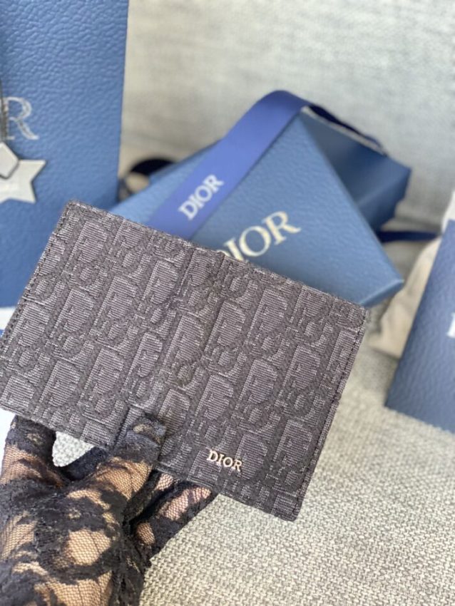 Replica Dior Bi Fold Card Holder Black - 1:1 designer replica handbag