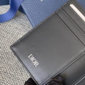 Replica Dior Bi Fold Card Holder Oblique White - high-end fake designer purse