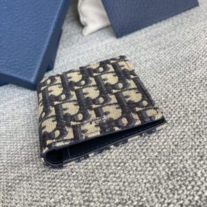 Replica Dior Bi Fold Card Holder Oblique White - high-quality designer bag clone