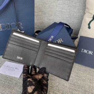 Replica Dior Jacquard Wallet Black - best quality luxury bag dupe