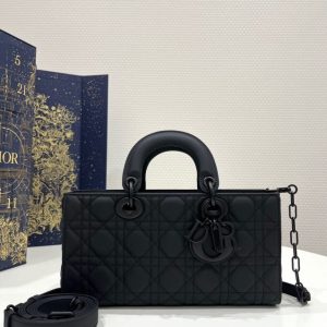 Replica Dior Lady D-Joy Large Bag Black Matte - 1:1 designer replica handbag