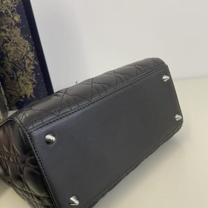 Replica Lady Dior Large Black Silver - best quality luxury bag dupe
