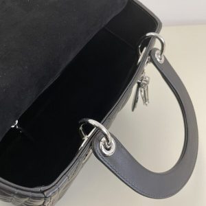 Replica Lady Dior Large Black Silver - top-rated replica designer bag