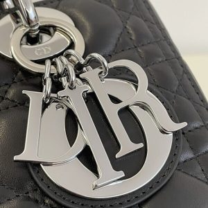 Replica Lady Dior Large Black Silver - best quality luxury bag dupe
