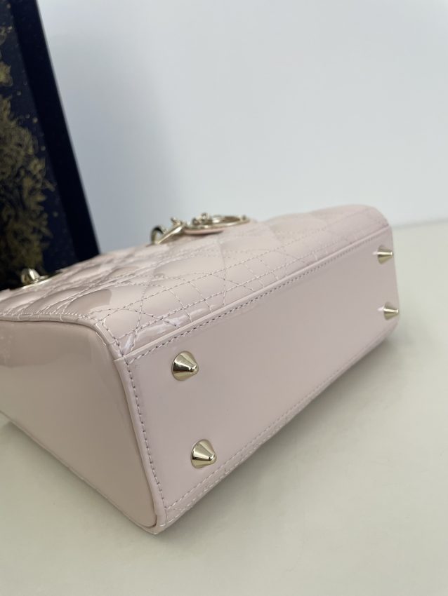Replica Lady Dior Patent Pink ABC - authentic-look luxury purse replica