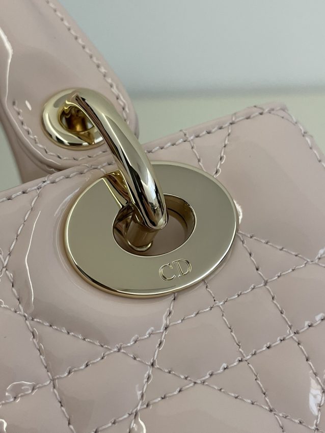 Replica Lady Dior Patent Pink ABC - top-tier luxury replica shoulder bag