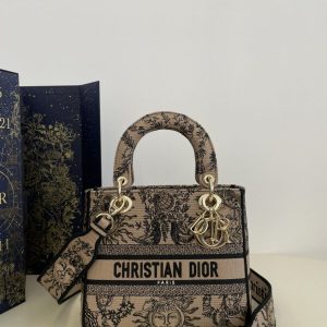 Replica Lady Dior D-Lite Beige Zodiac - 1:1 designer replica handbag