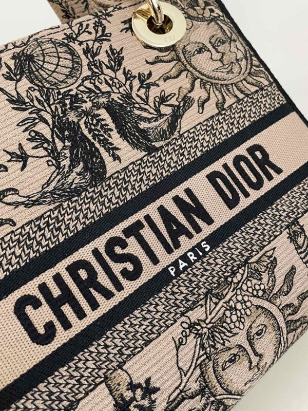 Replica Lady Dior D-Lite Beige Zodiac - near-authentic luxury replica handbag