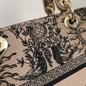 Replica Lady Dior D-Lite Beige Zodiac - premium 1:1 fake handbag model