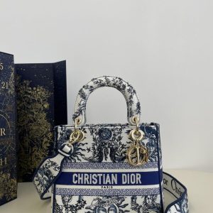 Replica Lady Dior D-Lite Blue Zodiac - premium-grade designer purse dupe