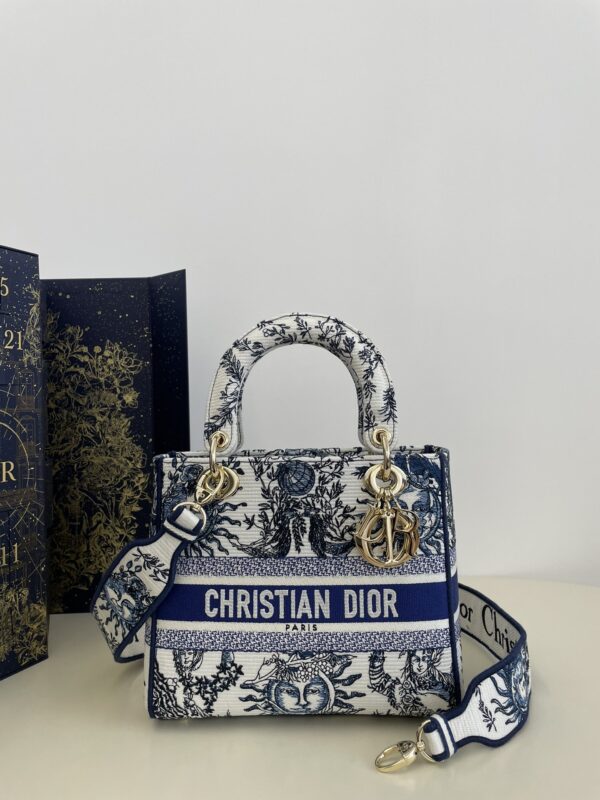 Replica Lady Dior D-Lite Blue Zodiac - premium-grade designer purse dupe
