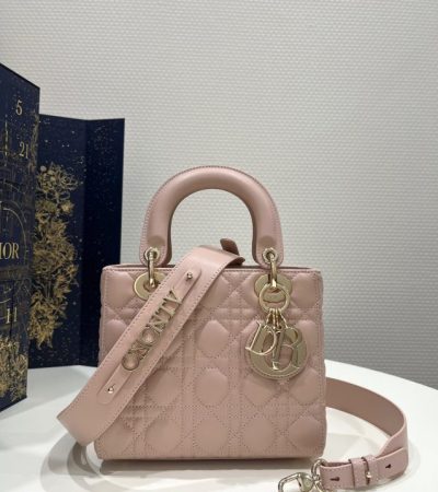 Replica Lady Dior Powered Pink ABC - 1:1 designer replica handbag