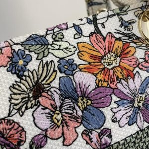 Replica Lady Dior D-Lite Purple Flowers - 1:1 designer replica handbag
