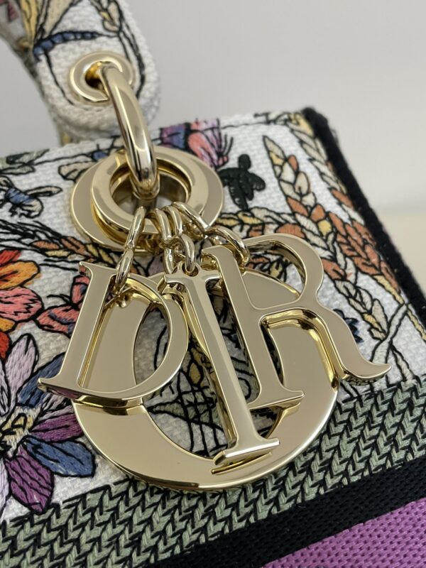 Replica Lady Dior D-Lite Purple Flowers - authentic-look luxury purse replica