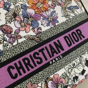 Replica Lady Dior D-Lite Purple Flowers - premium-grade designer purse dupe