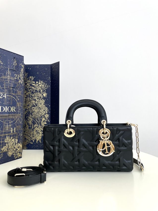 Replica Dior Lady D-Joy Large Bag Black New - authentic-look luxury purse replica