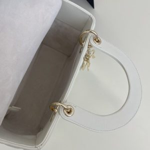 Replica Lady Dior Medium White - authentic-look luxury purse replica