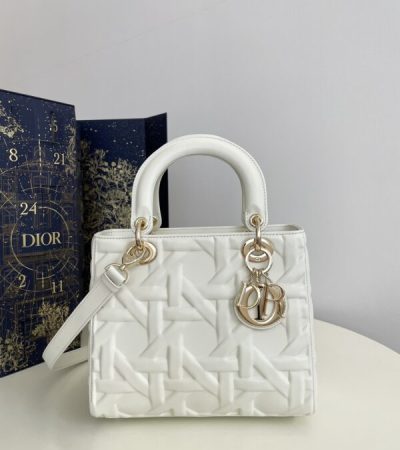Replica Lady Dior Large White - 1:1 designer replica handbag