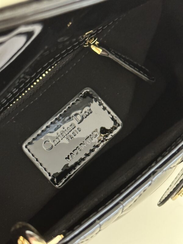 Replica Lady Dior Patent Black ABC - elite superclone designer purse