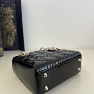 Replica Lady Dior Patent Black ABC - high-accuracy replica luxury purse
