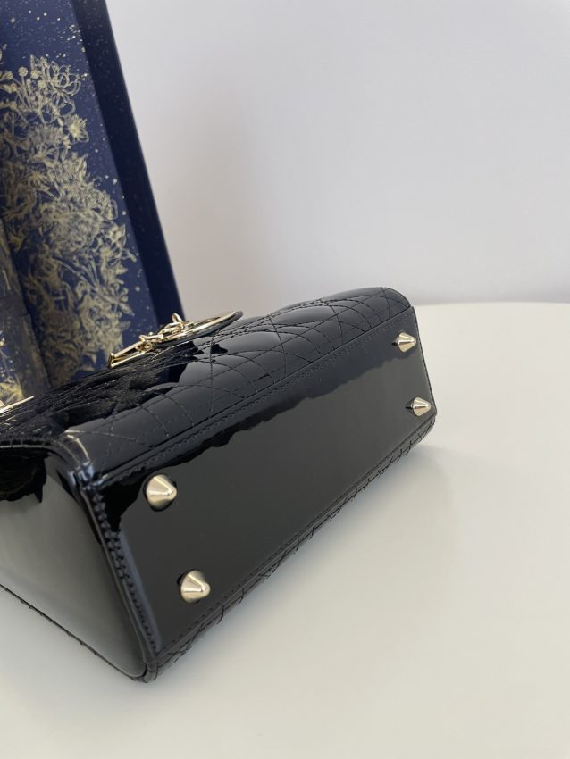 Replica Lady Dior Mini Black Patent - authentic-look luxury purse replica