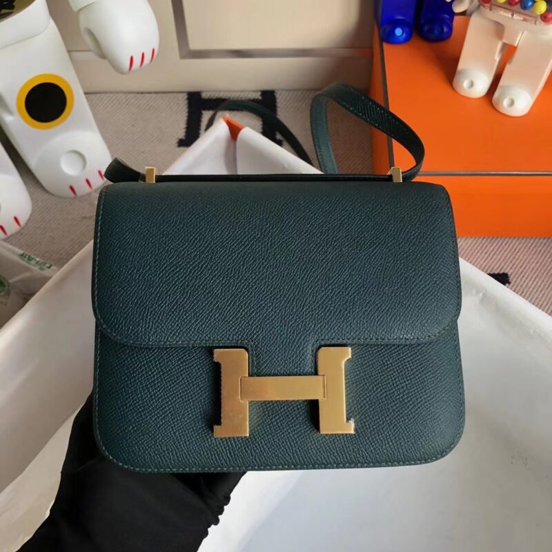Replica Hermes Constance 18cm Dark Green - ultra-realistic fake designer tote