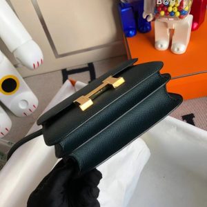 Replica Hermes Constance 18cm Dark Green - near-authentic luxury replica handbag