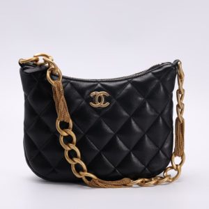 Replica CHANEL Chain Hobo Black - premium-grade designer purse dupe