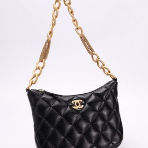 Replica CHANEL Chain Hobo Black - 1:1 designer replica handbag