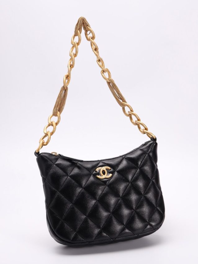 Replica CHANEL Chain Hobo Black - 1:1 designer replica handbag
