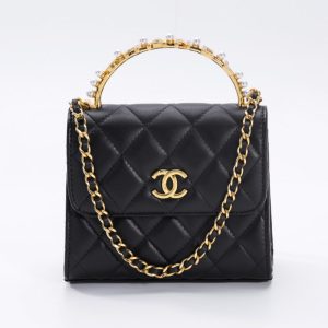 Replica CHANEL 23B Pearl Black Handle Bag - top-tier luxury replica shoulder bag