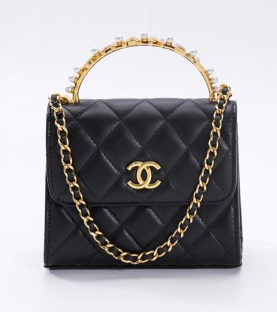 Replica CHANEL 23B Pearl Black Handle Bag - top-tier luxury replica shoulder bag