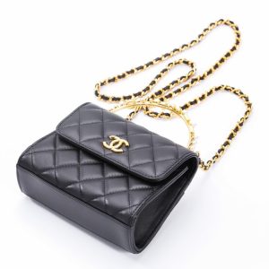 Replica CHANEL 23B Pearl Black Handle Bag - realistic designer-inspired fake bag