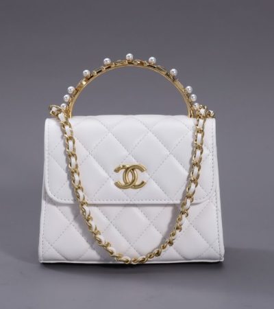 Replica CHANEL 23B Pearl White Handle Bag - realistic designer-inspired fake bag