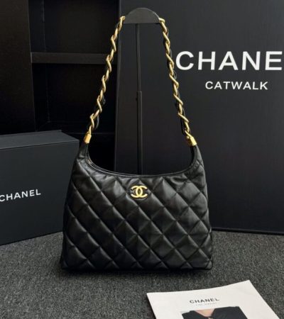 Replica CHANEL 24a Hobo Large Black - high-accuracy replica luxury purse