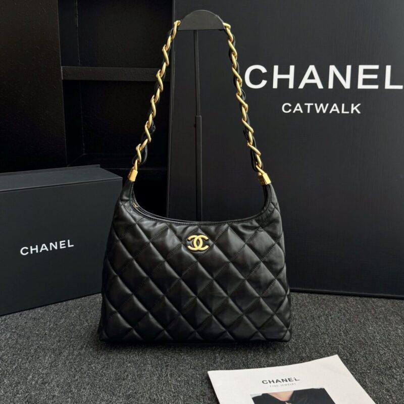 Replica CHANEL 24a Hobo Large Black - high-accuracy replica luxury purse
