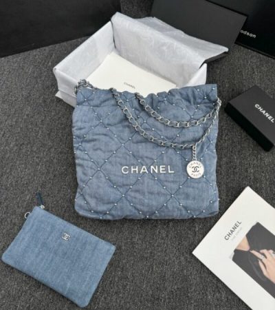 Replica CHANEL 22 Small Handbag Denim - best quality luxury bag dupe