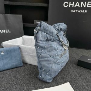 Replica CHANEL 22 Small Handbag Denim - realistic designer-inspired fake bag