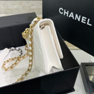 Replica CHANEL 19 Wallet on Chain White - top-rated replica designer bag