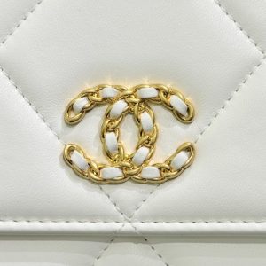 Replica CHANEL 19 Wallet on Chain White - 1:1 designer replica handbag