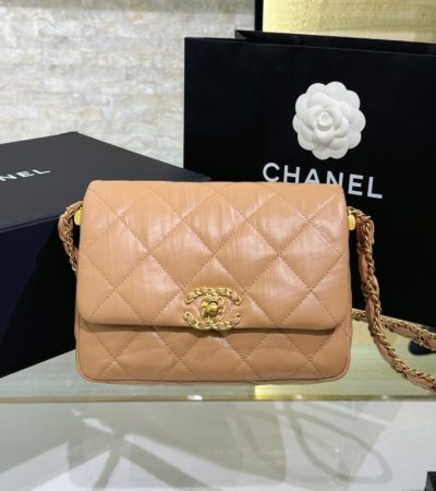 Replica CHANEL 19 Mini Flap Caramel Bag - authentic-look luxury purse replica