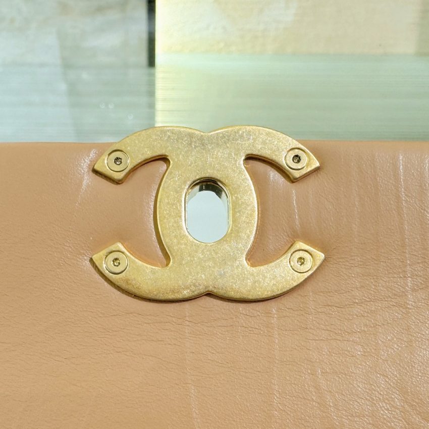 Replica CHANEL 19 Mini Flap Caramel Bag - 1:1 designer replica handbag